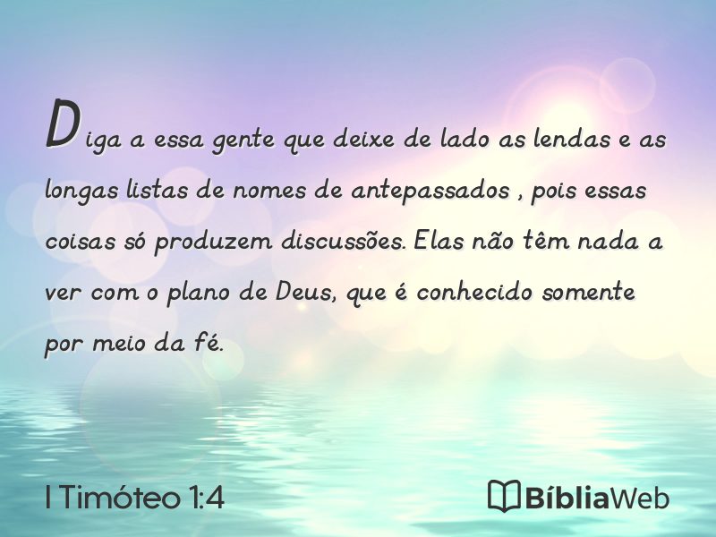 I Timóteo 1:4 em imagem para compartilhar