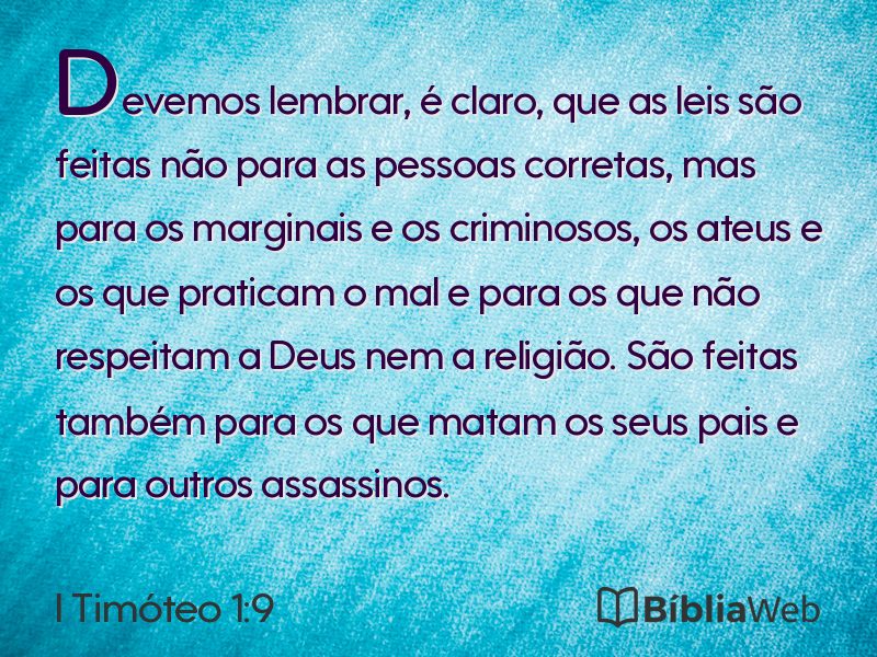 I Timóteo 1:9 em imagem para compartilhar