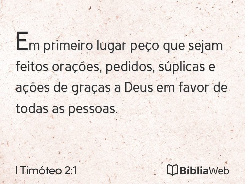 I Timóteo 2:1 em imagem para compartilhar