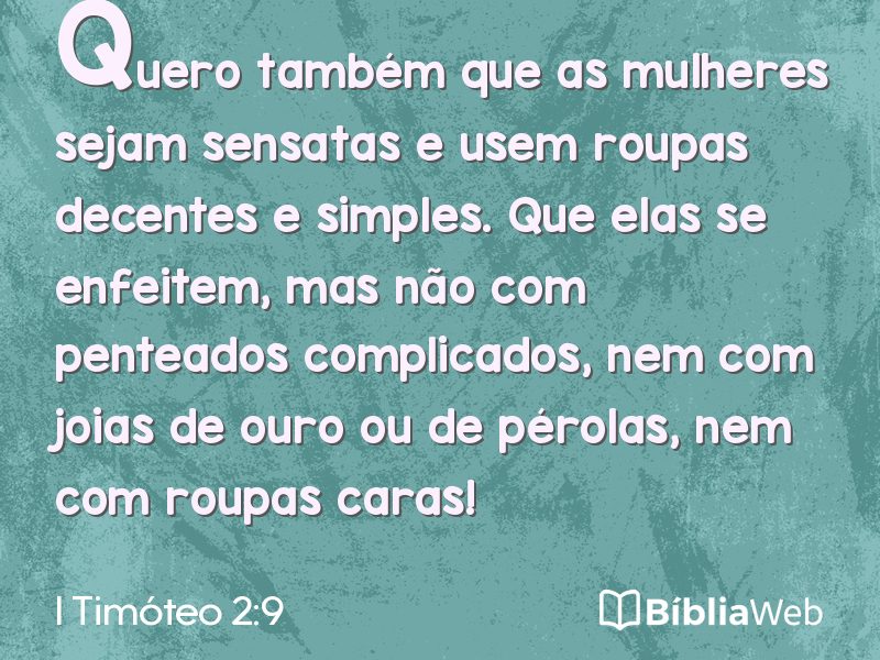 I Timóteo 2:9 em imagem para compartilhar