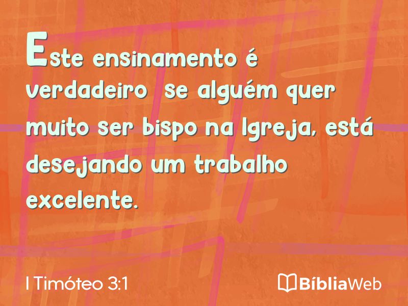 I Timóteo 3:1 em imagem para compartilhar