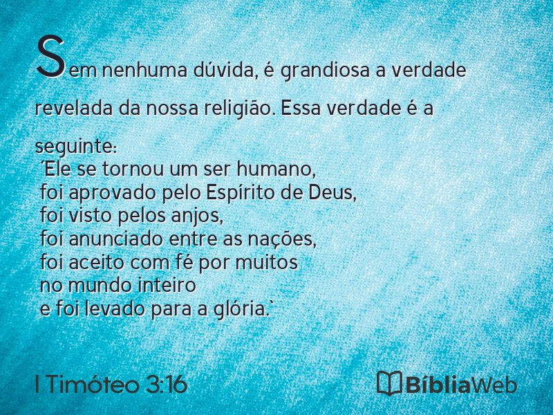 I Timóteo 3:16 em imagem para compartilhar