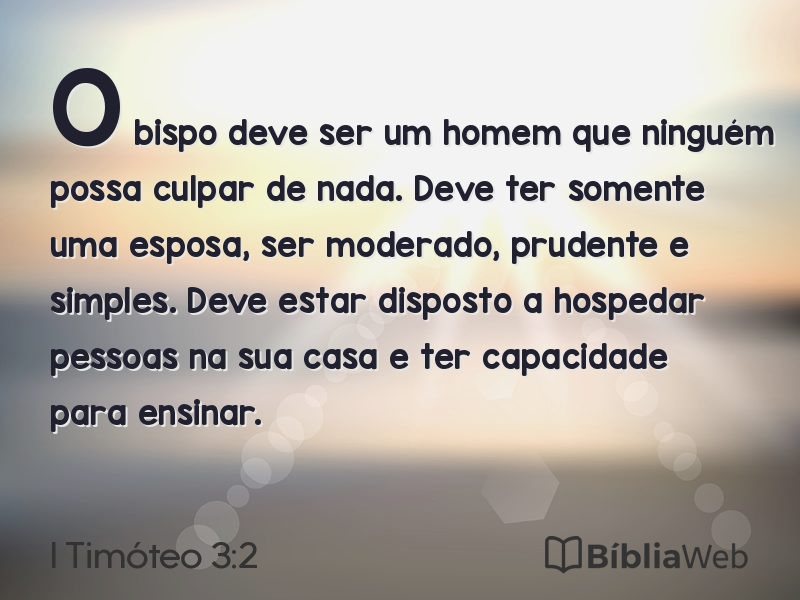 I Timóteo 3:2 em imagem para compartilhar