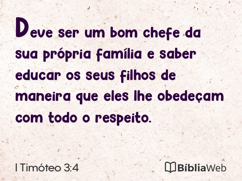 I Timóteo 3:4 em imagem para compartilhar