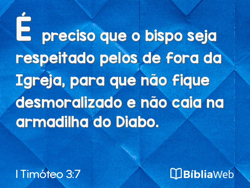 I Timóteo 3:7 em imagem para compartilhar