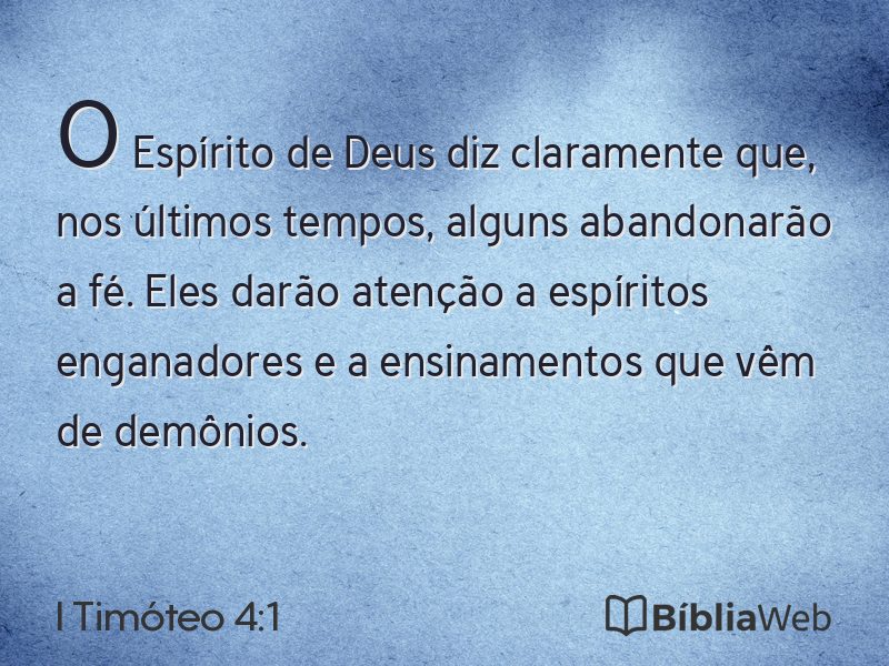 I Timóteo 4:1 em imagem para compartilhar