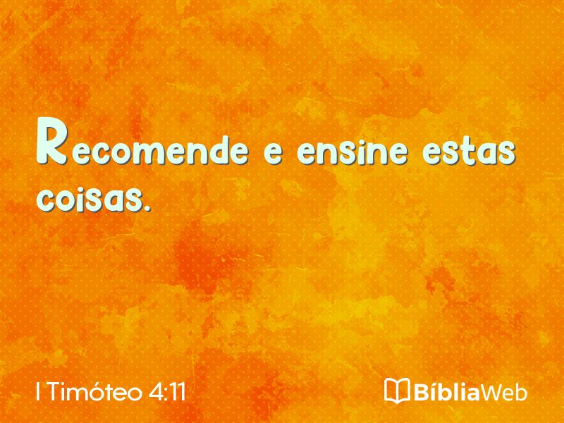 I Timóteo 4:11 em imagem para compartilhar