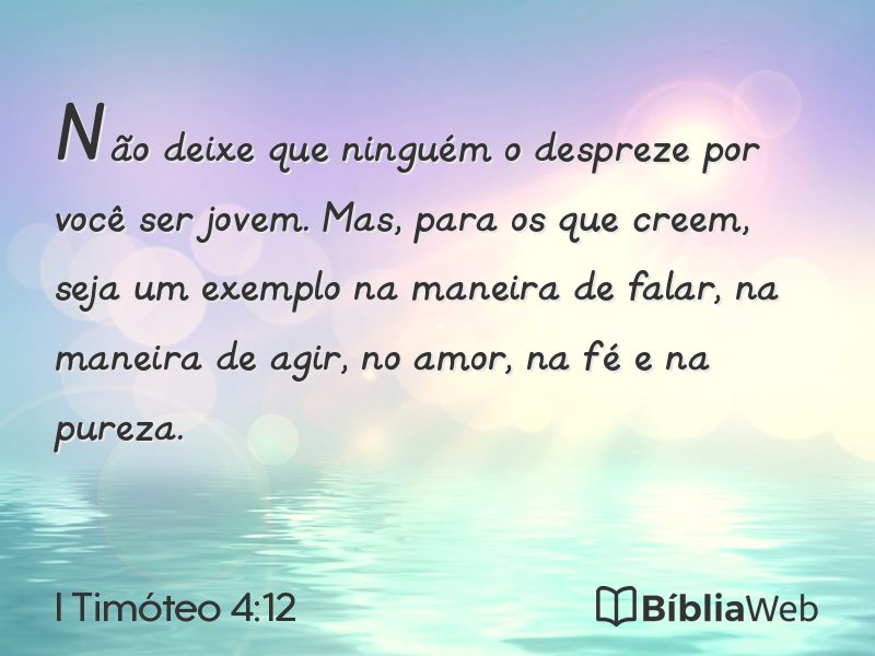 I Timóteo 4:12 em imagem para compartilhar
