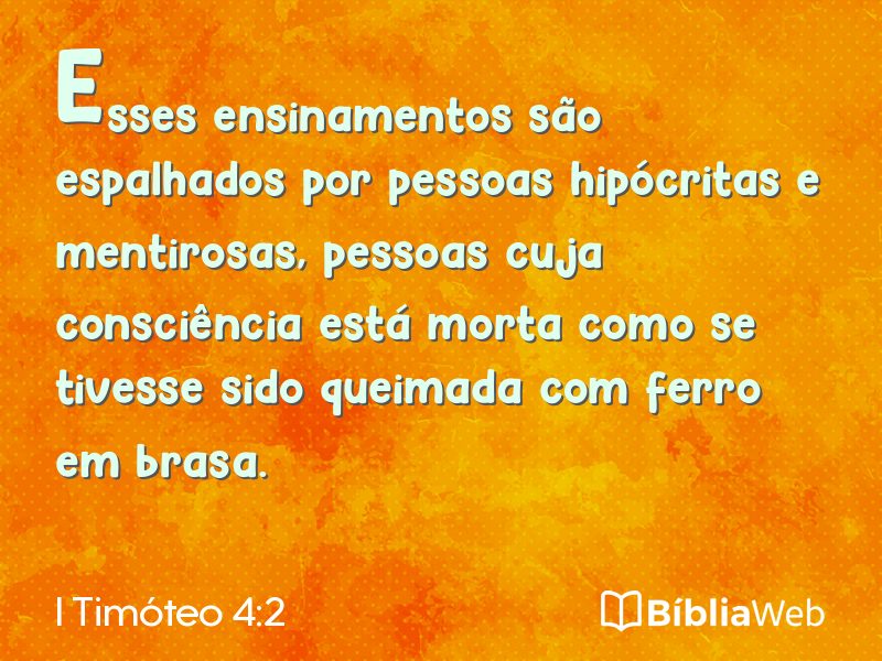 I Timóteo 4:2 em imagem para compartilhar