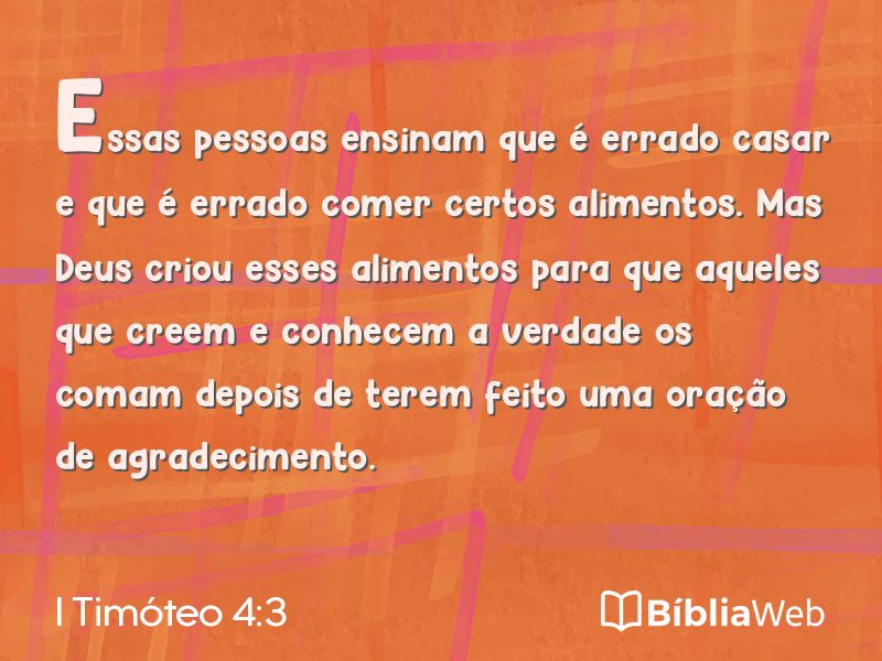I Timóteo 4:3 em imagem para compartilhar