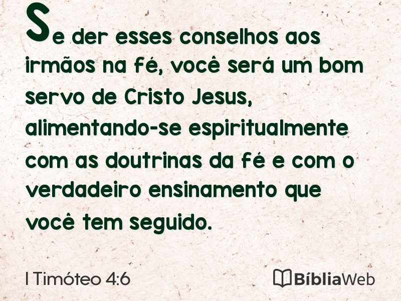 I Timóteo 4:6 em imagem para compartilhar