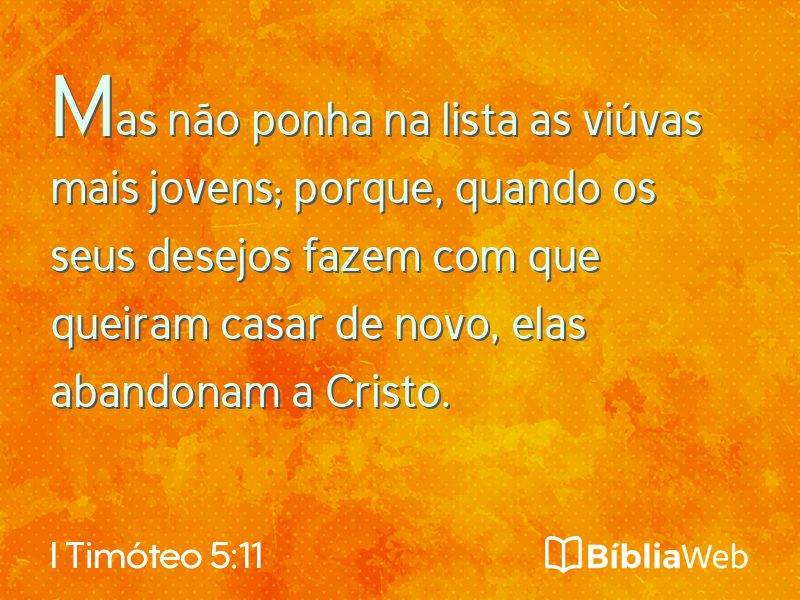 I Timóteo 5:11 em imagem para compartilhar