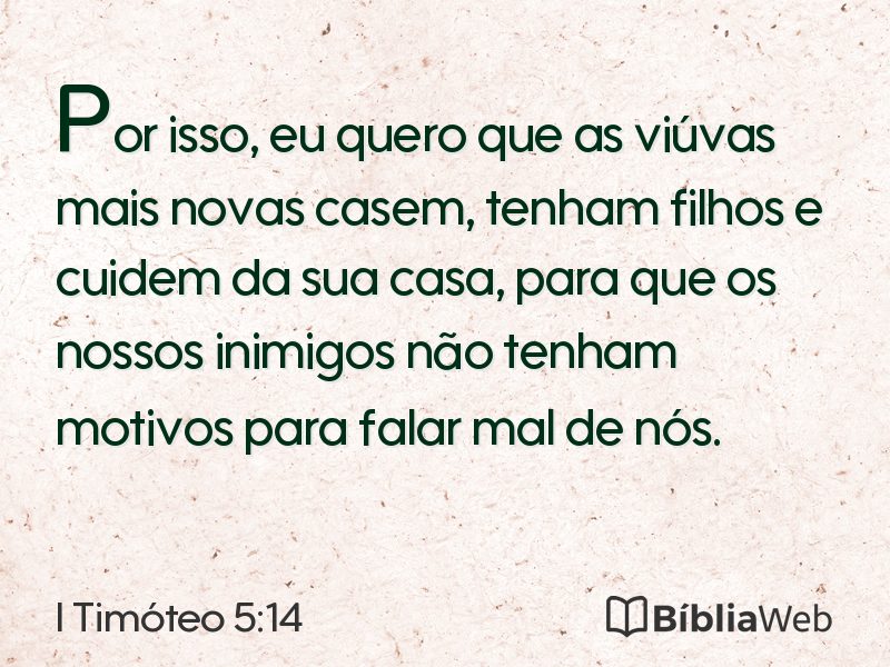 I Timóteo 5:14 em imagem para compartilhar