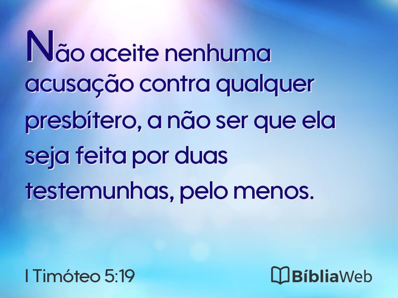 I Timóteo 5:19 em imagem para compartilhar
