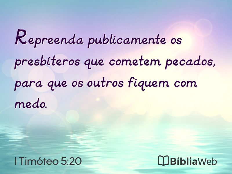I Timóteo 5:20 em imagem para compartilhar