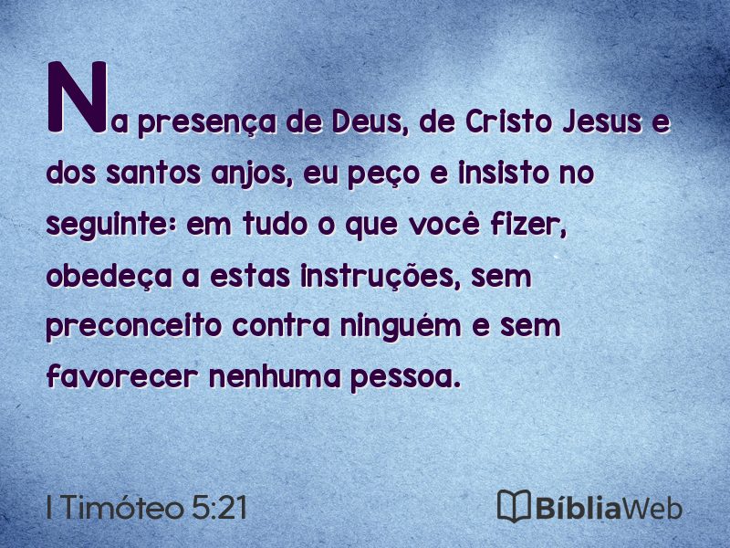 I Timóteo 5:21 em imagem para compartilhar