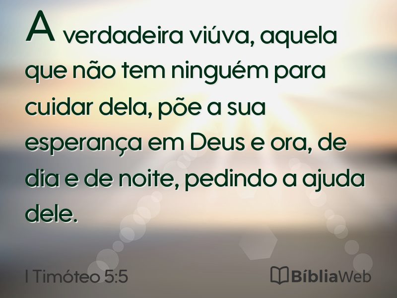 I Timóteo 5:5 em imagem para compartilhar