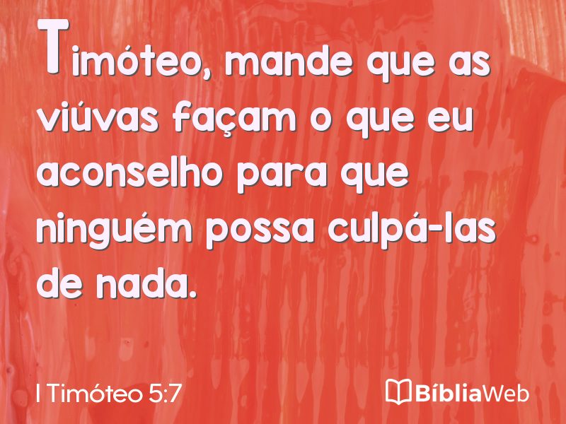 I Timóteo 5:7 em imagem para compartilhar