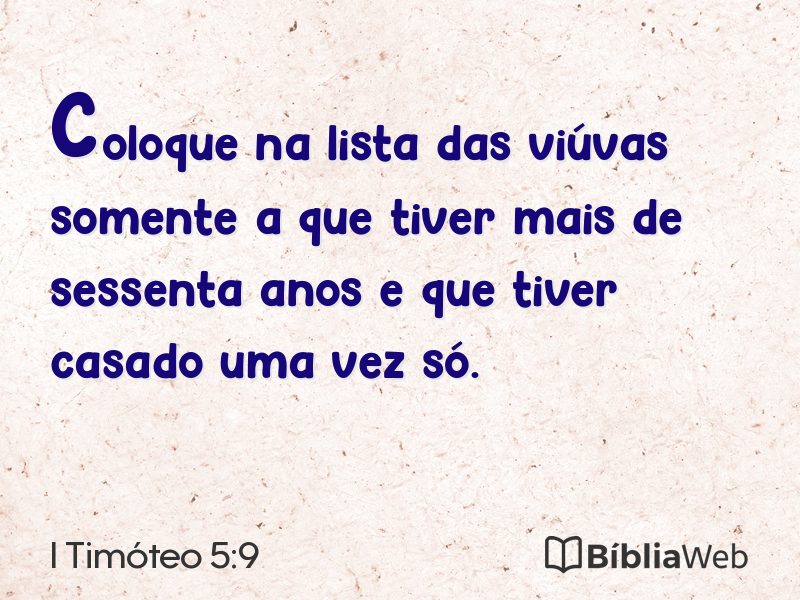 I Timóteo 5:9 em imagem para compartilhar