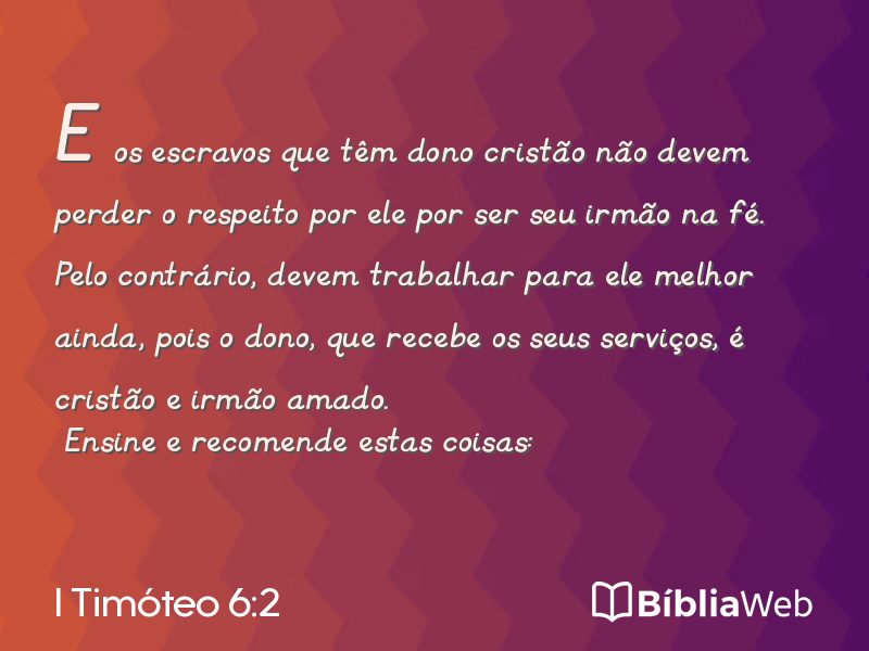 I Timóteo 6:2 em imagem para compartilhar