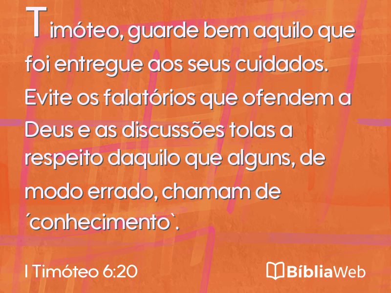 I Timóteo 6:20 em imagem para compartilhar