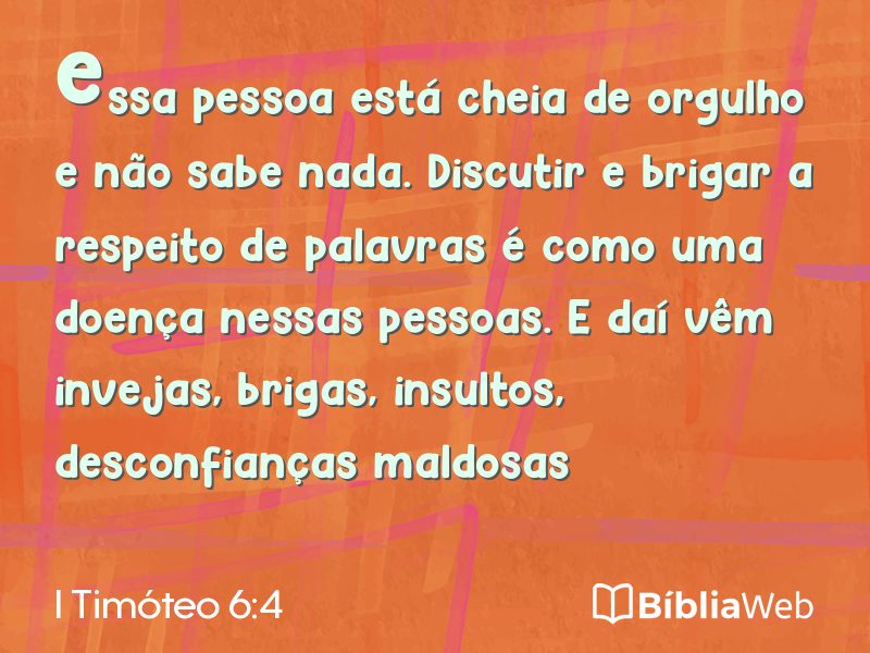 I Timóteo 6:4 em imagem para compartilhar