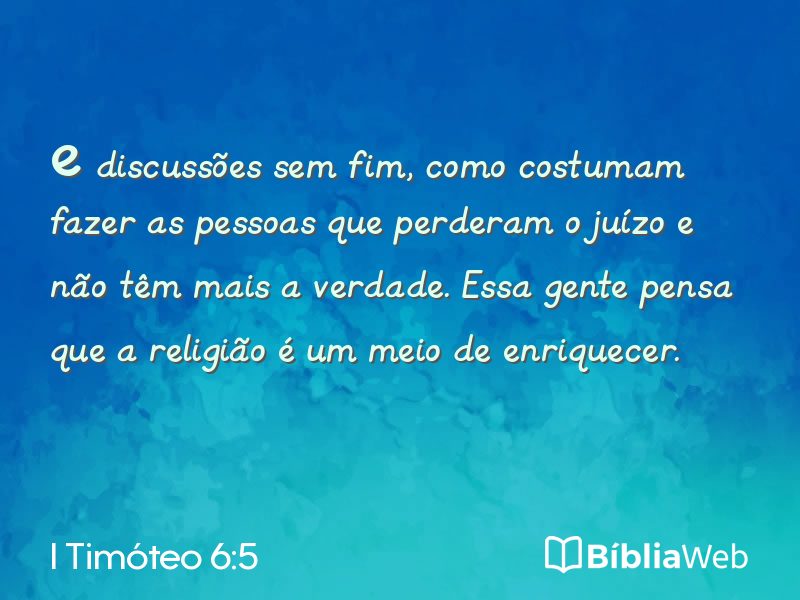 I Timóteo 6:5 em imagem para compartilhar
