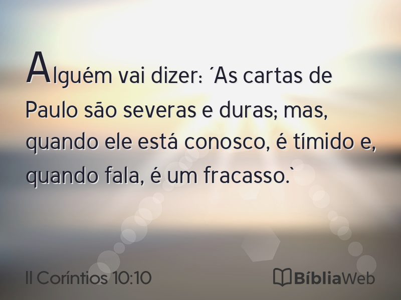 II Coríntios 10:10 em imagem para compartilhar