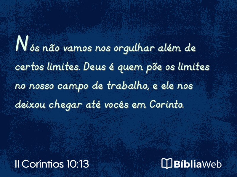 II Coríntios 10:13 em imagem para compartilhar