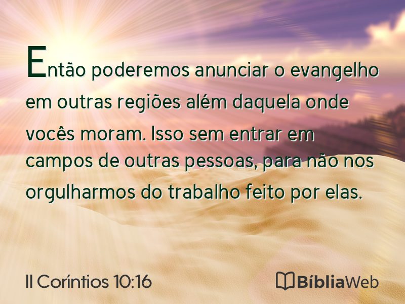 II Coríntios 10:16 em imagem para compartilhar