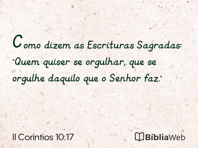 II Coríntios 10:17 em imagem para compartilhar