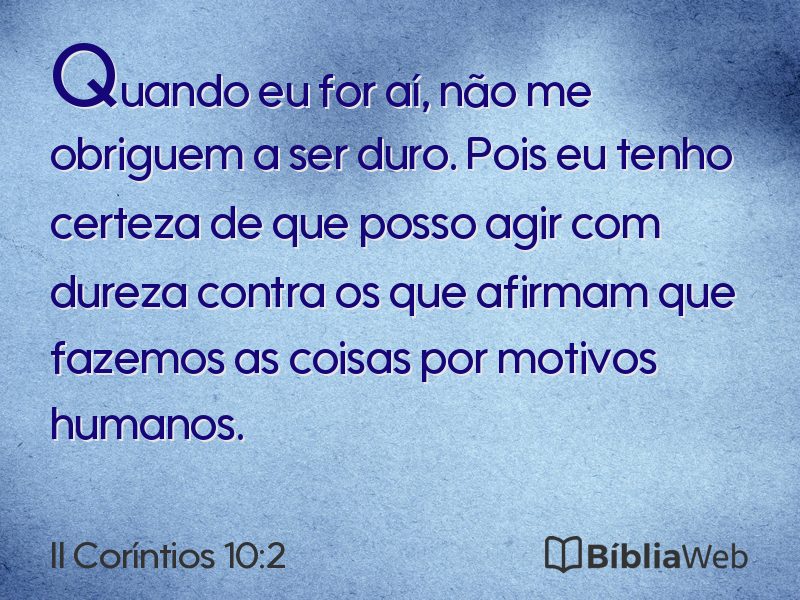 II Coríntios 10:2 em imagem para compartilhar