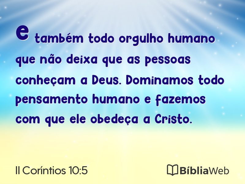 II Coríntios 10:5 em imagem para compartilhar