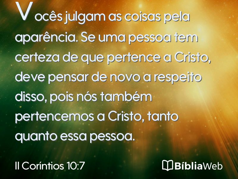 II Coríntios 10:7 em imagem para compartilhar