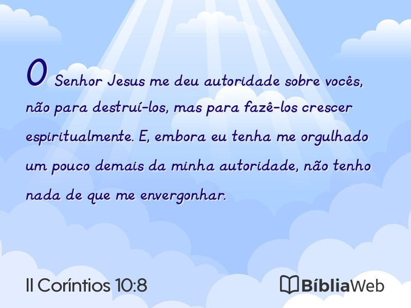 II Coríntios 10:8 em imagem para compartilhar