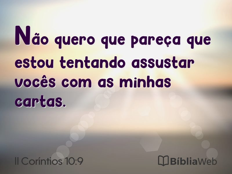 II Coríntios 10:9 em imagem para compartilhar