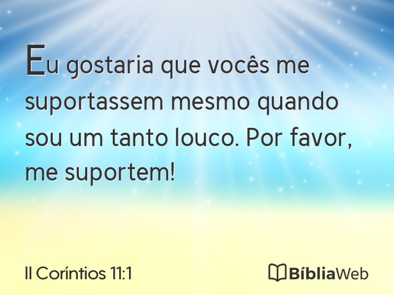 II Coríntios 11:1 em imagem para compartilhar