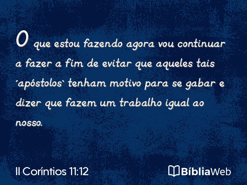 II Coríntios 11:12 em imagem para compartilhar