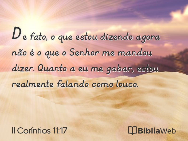 II Coríntios 11:17 em imagem para compartilhar