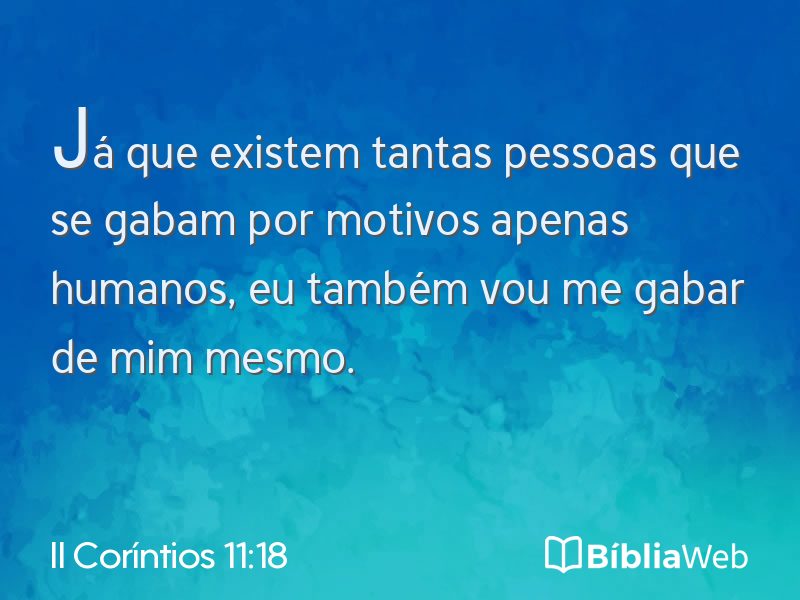 II Coríntios 11:18 em imagem para compartilhar