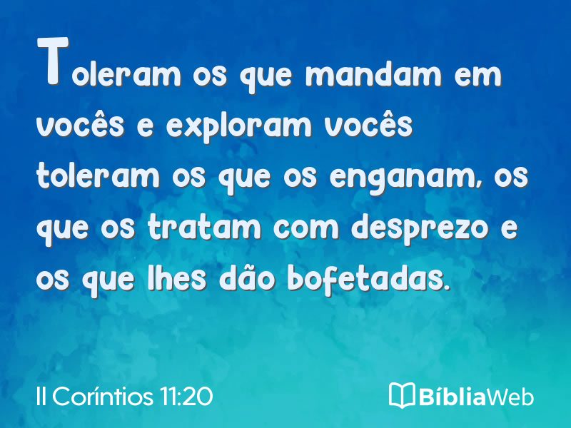 II Coríntios 11:20 em imagem para compartilhar