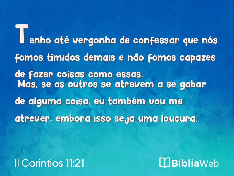 II Coríntios 11:21 em imagem para compartilhar