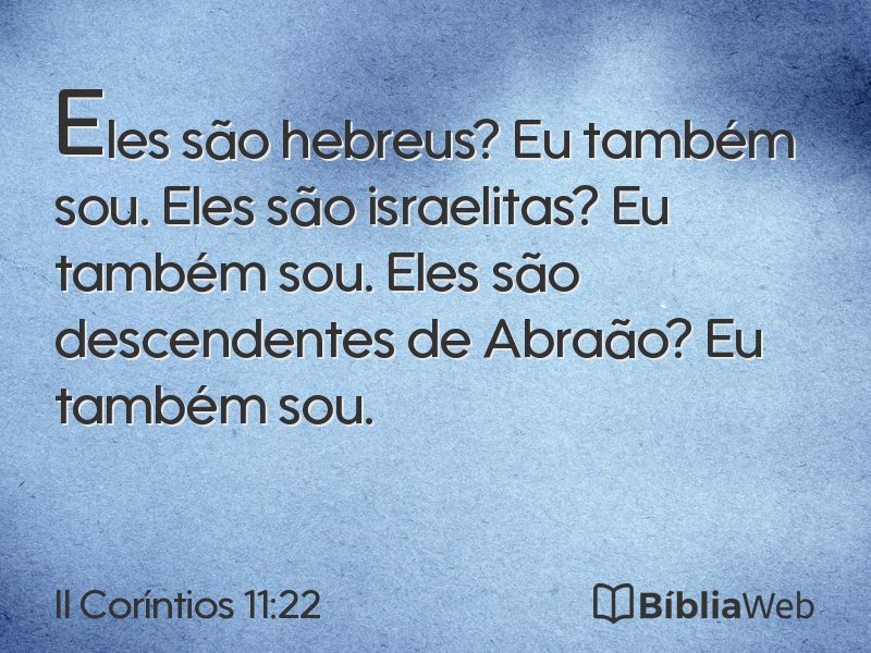 II Coríntios 11:22 em imagem para compartilhar