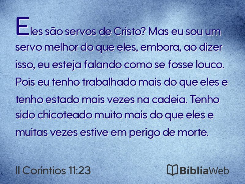 II Coríntios 11:23 em imagem para compartilhar