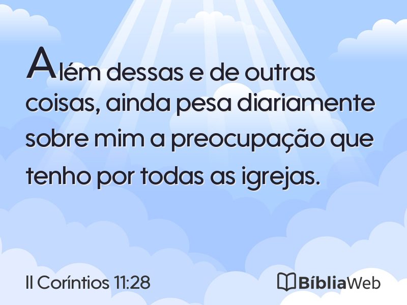 II Coríntios 11:28 em imagem para compartilhar
