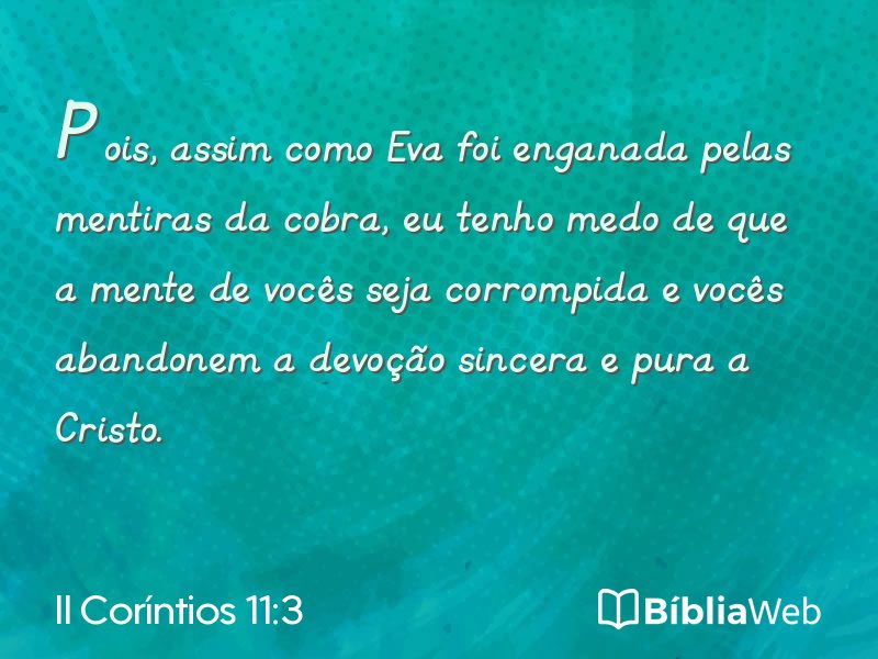 II Coríntios 11:3 em imagem para compartilhar