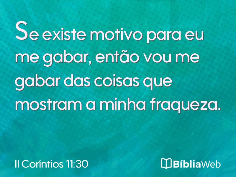 II Coríntios 11:30 em imagem para compartilhar