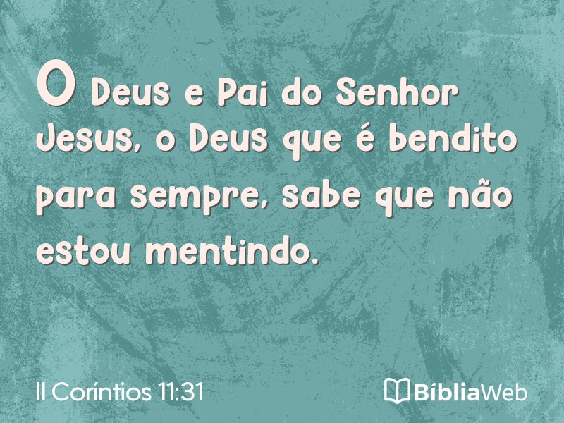 II Coríntios 11:31 em imagem para compartilhar