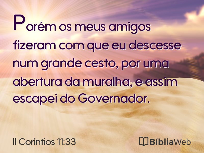 II Coríntios 11:33 em imagem para compartilhar