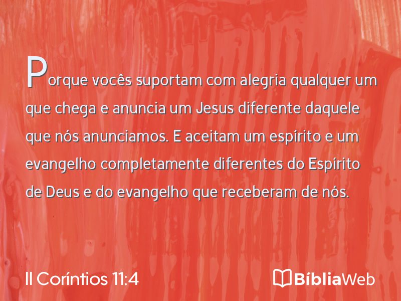 II Coríntios 11:4 em imagem para compartilhar